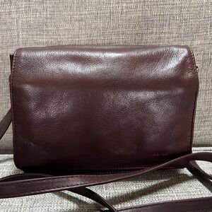 Derek Alexander Multi Pocket Genuine Leather Organizer Adjustable Crossbody Bag